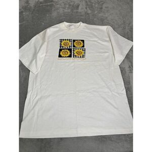 Vintage 90s Sunflower Nature Short Sleeve T Shirt Men's Size Large White